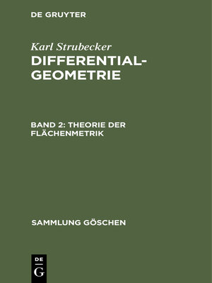 cover image of Theorie der Flächenmetrik